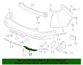 Bandă bară spate, dreapta inferioară, Honda CRV 20-22 Touring, cromată
