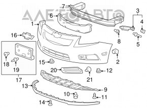 Защита переднего бампера Chevrolet Cruze 11-16