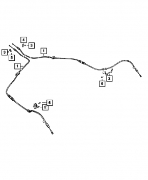 Трос стояночного тормоза левый Dodge Dart 13-13