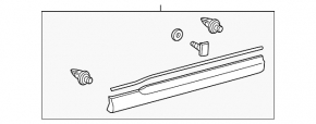 Decorație inferioară ușii spate stânga Toyota Highlander 08-10
