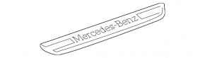Накладка порога передняя правая внешняя Mercedes GLC 20-22 хром с подсветкой, царапины, вмятины