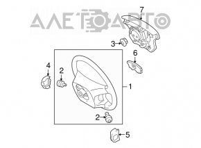 Подушка безопасности airbag в руль водительская Toyota Highlander 01-07
