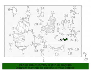 Управление водительским сидением Toyota Camry v40 10-11 серое, с кнопками