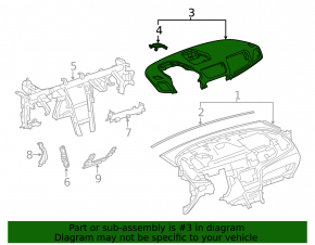 Торпедо передняя панель верхняя часть без AIRBAG Buick Encore 13-16 черная