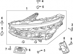 Фара передняя правая в сборе Ford Mustang Mach-E 21-26 LED