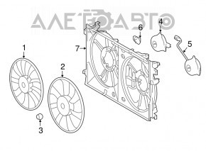 Carcasa difuzorului radiatorului este goală pentru Toyota Prius 50 16-22, suportul este rupt.