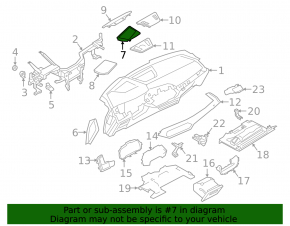 Накладка проекции передней панели BMW X5 G05 19-23 черное