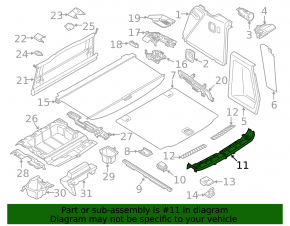 Накладка проема багажника BMW X3 G01 18-24 черная