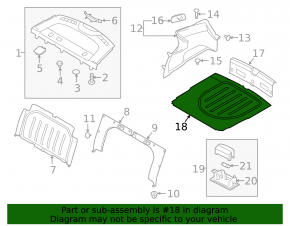 Пол багажника Kia Forte 19-24 4d черный под раздельное сидение и запаску
