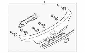 Накладка двери багажника Subaru Outback 12-14 рест с эмблемой