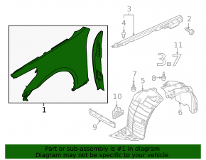 Крыло переднее левое Infiniti G25 G35 G37 4d 06-15
