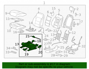 Водительское сидение Chevrolet Malibu 16-23 без airbag, электро, ткань черн