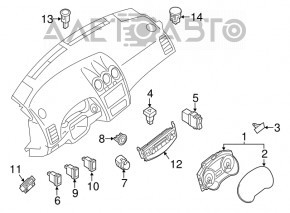 Щиток приборов Nissan Altima 13-14 USA царапины