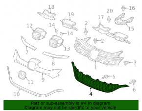 Решетка радиатора grill Honda CRV 15-16