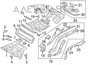 Корыто багажника Audi A4 B9 17-25 высверлено, белое