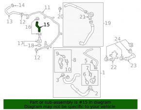 Țeavă de răcire stânga Audi A3 8V 15-20 superioară, 2.0T