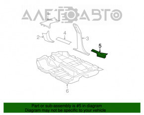 Накладка порога задняя правая Chrysler 200 11-14 черн