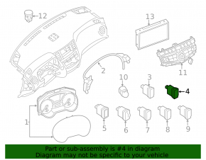 Кнопка открытия двери багажника внутренняя с хромом Infiniti JX35 QX60 13-20