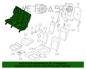 Задний ряд сидений 2 ряд BMW X1 F48 16-22 цельный, кожа беж Oyster