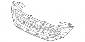 Решетка радиатора grill Honda Accord 13-15 в сборе hybrid