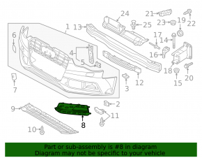 Решетка переднего бампера левая Audi A5 13-16 под ПТФ