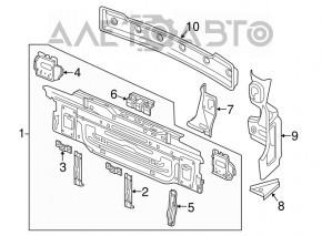 Задняя панель VW Golf 15-21 2 части, на кузове, черный L041