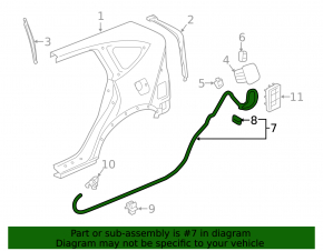 Трос лючка бензобака Honda CRV 12-15 в сборе с замком