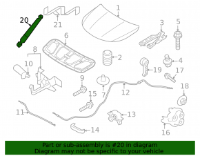 Амортизатор капота левый Kia Sorento 21-26 HEV, PHEV