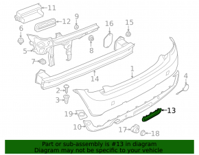 Накладка заднего фонаря на бампере Mini Cooper F56 3d 14-21 дорест черн
