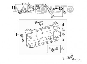 Обшивка двери багажника верхняя Toyota Rav4 19-24 черная под камеру