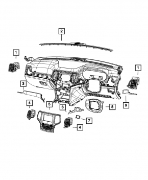 Climatizare Jeep Grand Cherokee WK2 18-18 Ansamblu panou