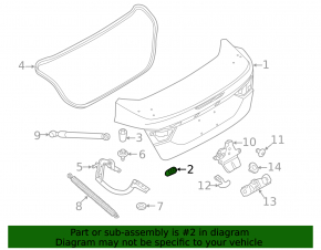 Отбойник крышки багажника левый Ford Focus mk3 15-18 рест 4d