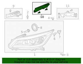 Кронштейн фары передний левый Honda Accord 13-15 верхний