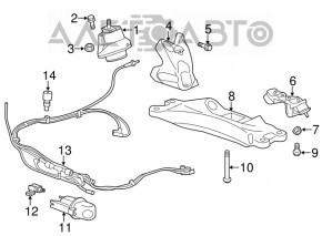 Кронштейн подушки левый Cadillac CTS 14- 2.0T RWD