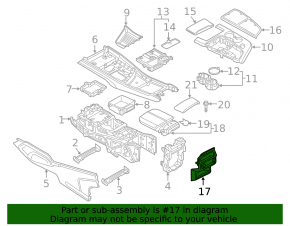 Накладка центральной консоли задняя Audi Q7 16-26 черная