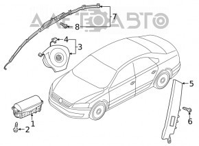Подушка безопасности airbag переднего правого сиденья VW Passat b7 12-15 USA