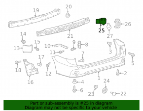 Парктроник переднего бампера Lexus RX350 RX450h 10-12 дорест, с кольцом