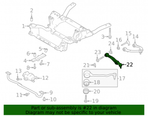 Braț de control inferior, față dreapta, spate, respingător Land Rover Range Rover 18-21.