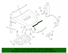 Уплотнитель капота задний Subaru Outback 10-14