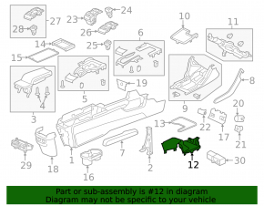 Накладка центральной консоли внутренняя Honda Civic X FC 16-21 черная