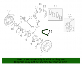 Furtun de frână spate stânga Lexus GX460 14-23