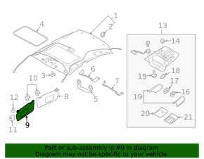 Козырек левый Subaru Outback 10-14 серый
