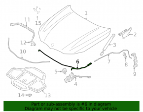 Трос открывания замка капота BMW 5 G30 17-23 на замок