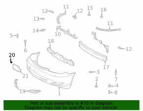 Заглушка передняя под крюк Toyota Camry v40 07-09