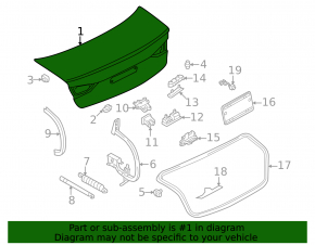 Крышка багажника Audi A3 22-26 белый LY9C, скол