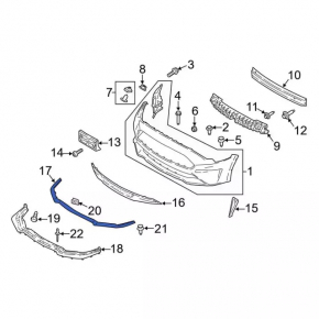 Губа переднего бампера Ford Mustang mk6 18-23 рест царапини