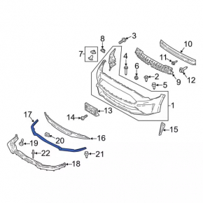 Губа переднего бампера Ford Mustang mk6 18-23 рест царапини