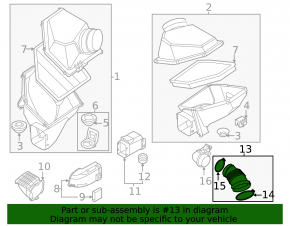Воздуховод от фильтра BMW 5 G30 17-23 4.4T S63