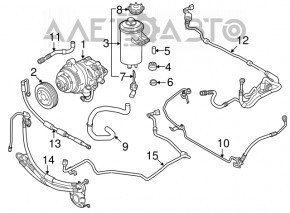 Шланг высокого давления ГУР нижний BMW X5 E70 07-09 4.8