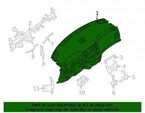Торпедо передняя панель без AIRBAG Nissan Pathfinder 13-16 беж